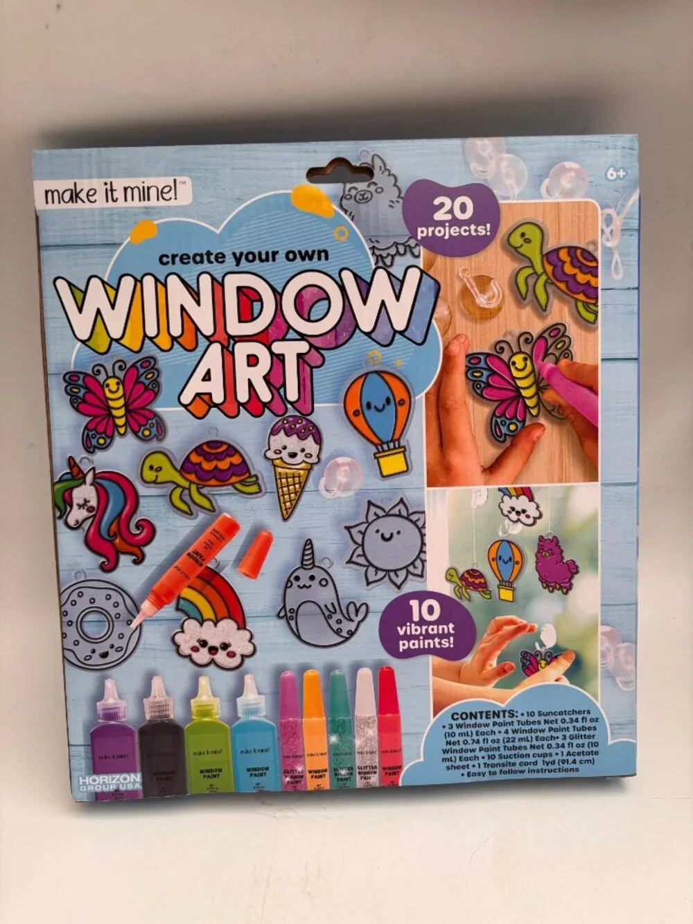 Make It Mine Window Art Kit With 10 Paints & 20 Projects For Kids Ages 6+